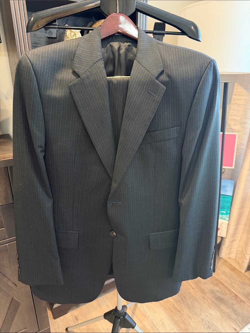 Ralph Lauren Blue Pinstripe Two-Button Suit Jacket and pants 38R pants 33x28